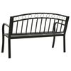 vidaXL Gartenbank mit Tisch Schwarz 120 cm Stahl