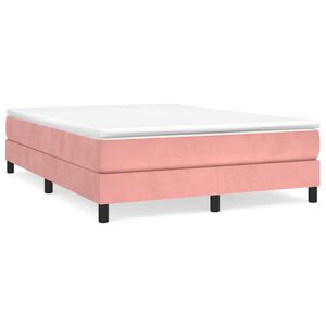 vidaXL Boxspringbettgestell Rosa 140x190 cm Samt