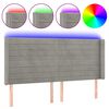 vidaXL LED Kopfteil Hellgrau 203x16x118/128 cm Samt