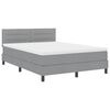vidaXL Boxspringbett mit Matratze mit LED Hellgrau 160 x 200 cm Stoff