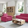 vidaXL Sofa 3 pcs Wind Rot Leinenmischgewebe