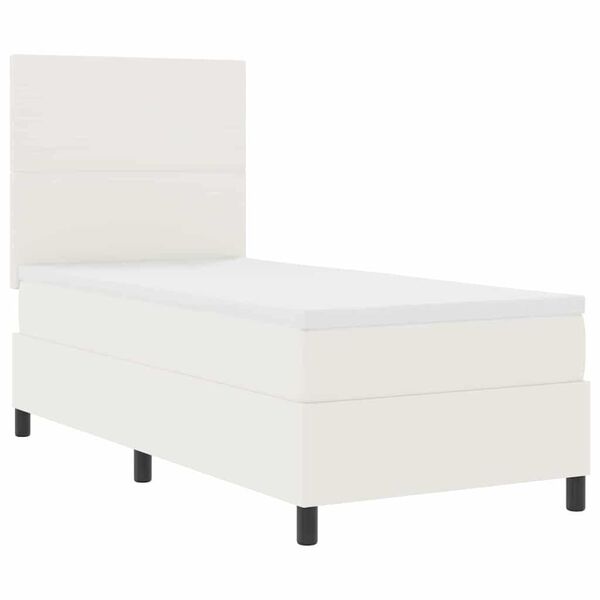 vidaXL Boxspringbett Creme und Wei&szlig; 193 x 90 x 128 cm Cordstoff