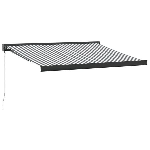 vidaXL Markise Einziehbar Anthrazit & Wei&szlig; 3,5x2,5 m Stoff & Aluminium