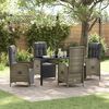 vidaXL Garten Essgruppe mit Kissen 5 pcs Grau Poly-Rattan