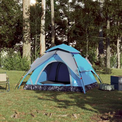 vidaXL Kuppel-Campingzelt 4 Personen Blau Quick Release