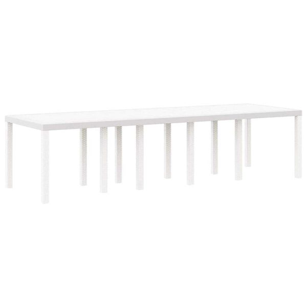 vidaXL Garten Essgruppe 13 pcs Wei&szlig; Synthetisches Rattan und Metall