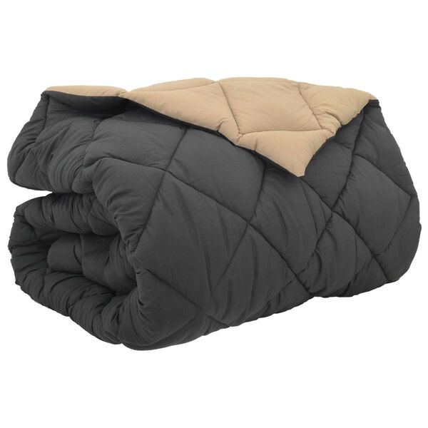 vidaXL Winterbettdecke Anthrazit und Taupe 200 x 200 cm Mikrofaser