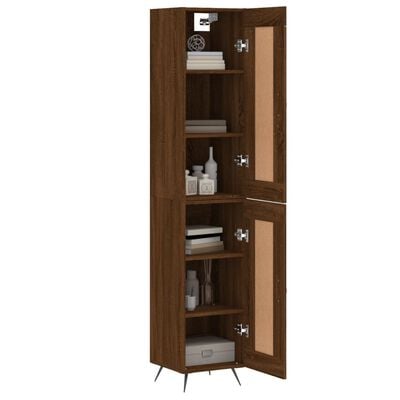 vidaXL Highboard Braun Eichen-Optik 34,5x34x180 cm Holzwerkstoff