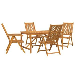 vidaXL Garten Essgruppe 5 Stk. Braun Massivholz Akazie