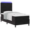 vidaXL LED Boxspringbett mit Matratze Schwarz 80 x 200 cm Stoff