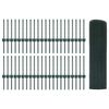 vidaXL Zaun mit Pfosten Gr&uuml;n 0,4 x 100 m Stahl und PVC