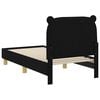vidaXL Kinderbettgestell mit Kopfteil Schwarz 70 x 140 cm Stoff