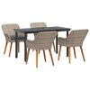 vidaXL Garten Essgruppe 5 stk. Hellgrau Poly-Rattan