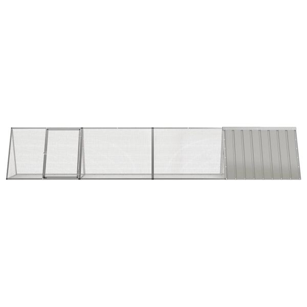 vidaXL Kaninchenk&auml;fig Grau 403,5x80,5x71 cm Verzinkter Stahl