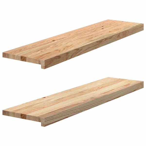vidaXL Fensterb&auml;nke 2 Stk. Unbehandelt 100x25x2 cm Massivholz Eiche