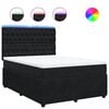 vidaXL Boxspringbett mit Matratze Schwarz 140x190 cm Samt