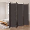 vidaXL 6-tlg. Paravent Braun 300x220 cm Stoff
