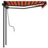 vidaXL Markise Manuell Einziehbar mit LED 3,5x2,5 m Orange und Braun