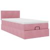 vidaXL Ottoman-Bett mit Matratze Rosa 80x200 cm Samt