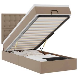 vidaXL Ottoman-Bett mit Matratze & LEDs 90x190 cm Kunstleder