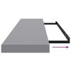 vidaXL Schwebendes Wandregal Grau 120x23,5x3,8 cm MDF