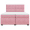 vidaXL Boxspringbett mit Matratze Rosa 200x200 cm Samt