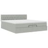 vidaXL Ottoman-Bett mit Matratze Hellgrau 200x200 cm Samt