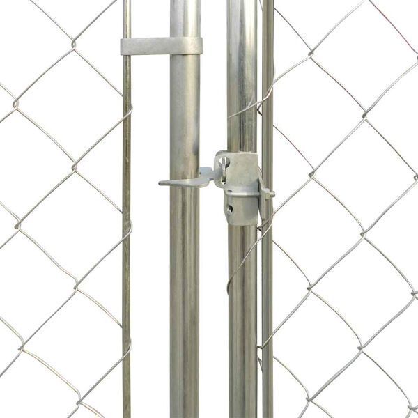 vidaXL Hundeh&uuml;tten Silber 192 x 192 x 195 cm Verzinkter Stahl