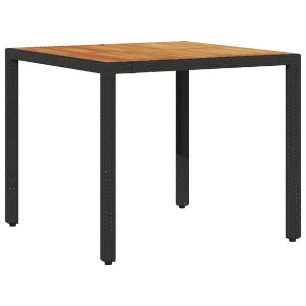 vidaXL Gartentisch Schwarz 90x90x75 cm Poly Rattan