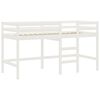 vidaXL Kinderhochbett mit Vorh&auml;ngen Wei&szlig; Schwarz 90x200 cm Kiefernholz