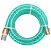 vidaXL Saugschlauch mit Messing-Anschl&uuml;ssen 7 m 25 mm Gr&uuml;n