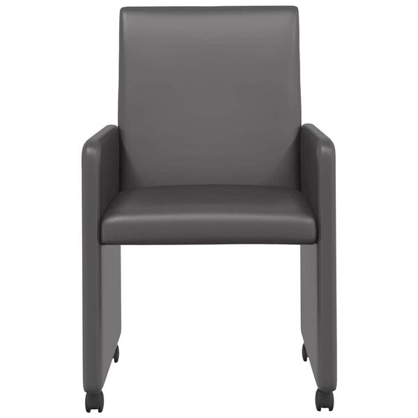 vidaXL Esszimmerst&uuml;hle mit Rollen 2 pcs Grau 57 x 66 x 94 cm