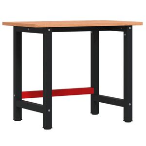 vidaXL Werkbank 100x60x81,5 cm Massivholz Buche Rechteckig