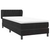 vidaXL Boxspringbett mit Matratze Schwarz 80x210 cm Samt
