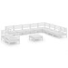 vidaXL 11-tlg. Garten-Lounge-Set Massivholz Kiefer Wei&szlig;