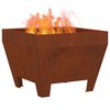 vidaXL Feuerstelle Braun 50 x 50 x 38 cm Wetterfeststahl