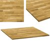 vidaXL Tischplatte Eichenholz Massiv Quadratisch 23 mm 70x70 cm