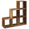 vidaXL Raumteiler-B&uuml;cherregal 3 Etagen Altholz-Optik 99x29x99 cm