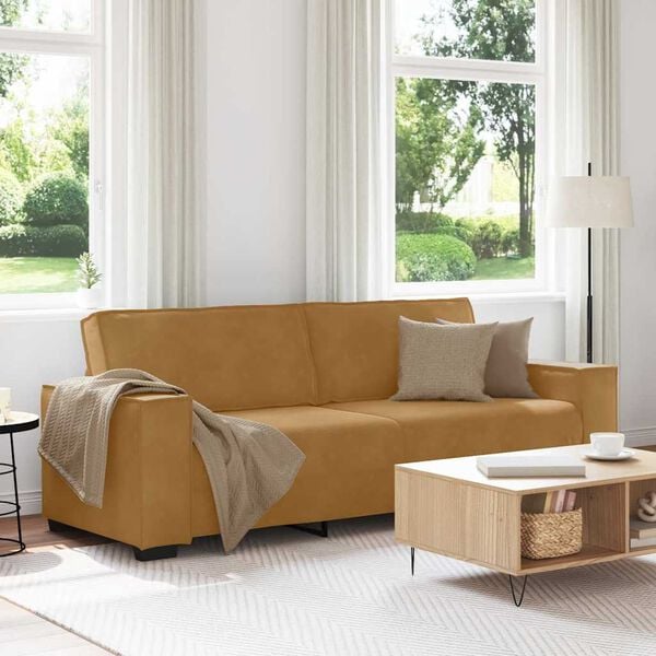 vidaXL 3-Sitzer-Sofa Braun 220x78x84 cm Samt