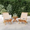 vidaXL Gartenst&uuml;hle 2 Stk. Beige Massivholz Akazie & Stoff