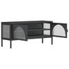 vidaXL TV-Schrank Schwarz 105x35x50 cm Glas und Stahl