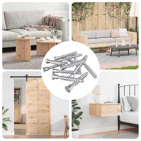 vidaXL Confirmat-Schrauben 2500 pcs Silber Metall