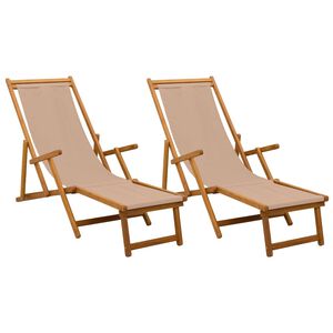 vidaXL Klappbare Sonnenliege 2 stk. 3 Position Taupe