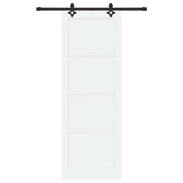 vidaXL Schiebet&uuml;r ORKDAL Wei&szlig; 83 x 232 cm Massives Kiefernholz