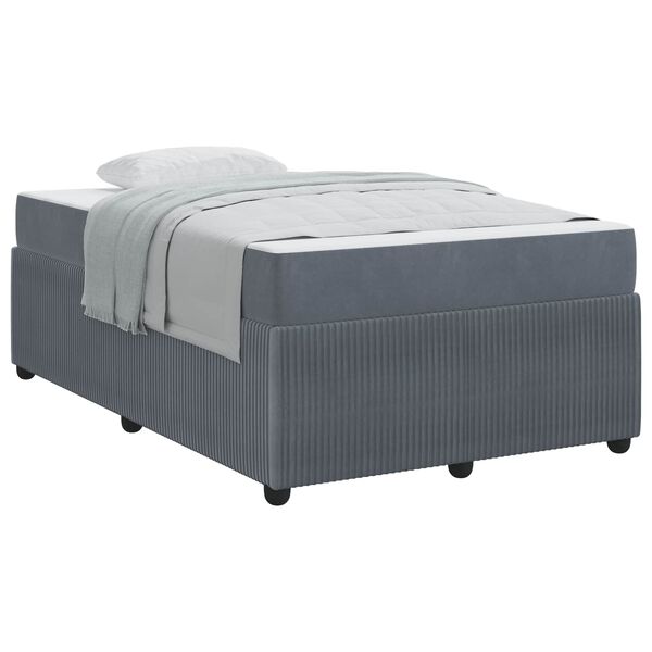 vidaXL Bettrahmen mit Matratze Dunkelgrau 120 x 200 cm Stoff