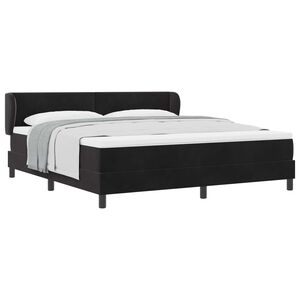 vidaXL Boxspringbett mit Kopfteil Schwarz 180 x 200 cm Samt