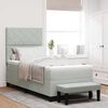 vidaXL Boxspringbett mit Matratze Hellgrau 90 x 190 cm Samt