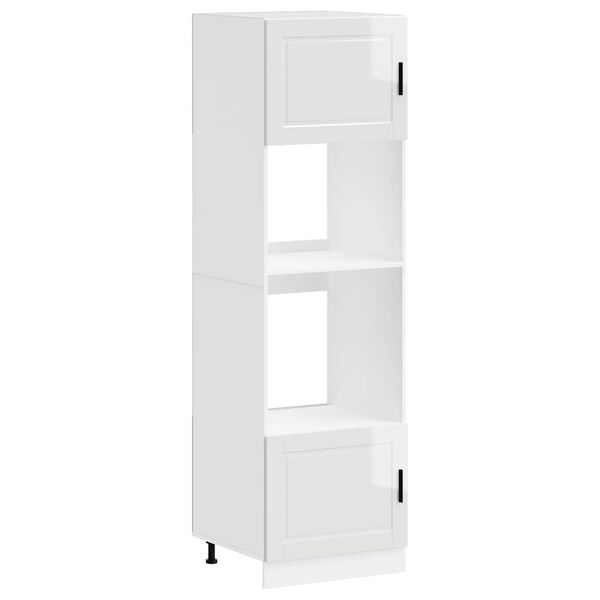 vidaXL Herdumbauschr&auml;nke 2 Stk. Porto Hochglanz-Wei&szlig; Holzwerkstoff