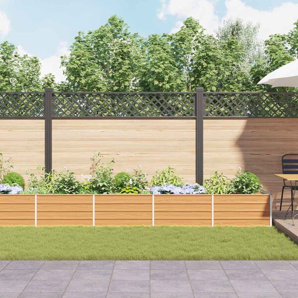 vidaXL Garten-Hochbeet 480x80x45 cm Verzinkter Stahl Silber