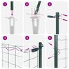 vidaXL Zaunpfosten Gr&uuml;n 100 x 0,5 m (16 x 16 mm Maschen) Stahl und PVC